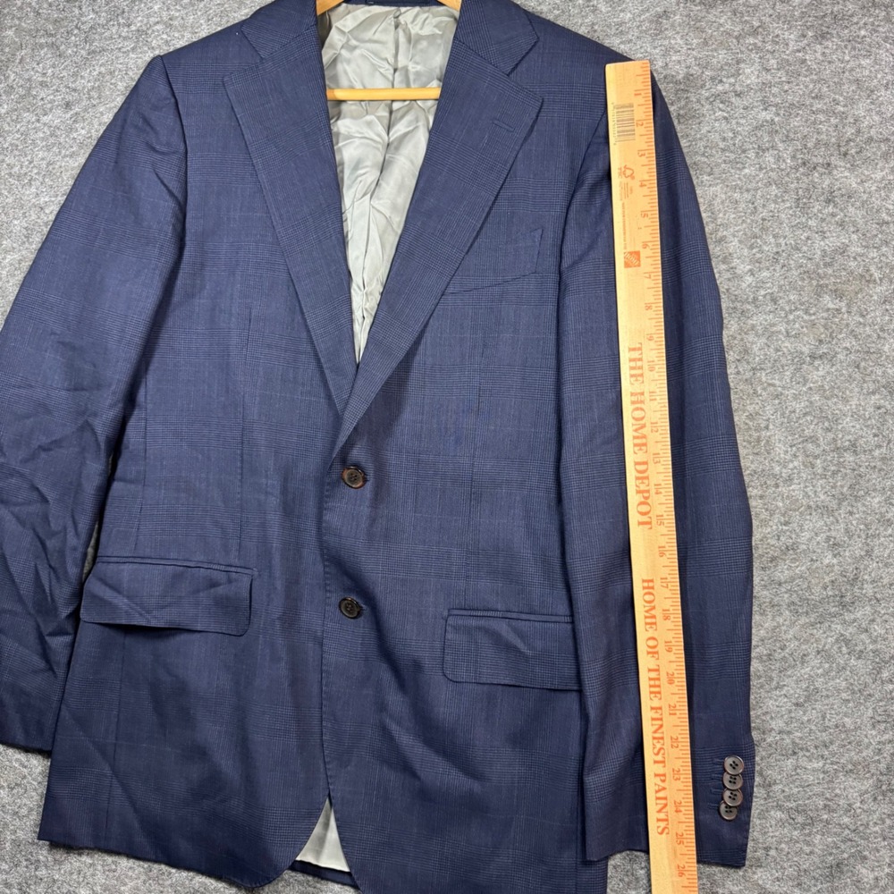 Suitsupply Lazio Blazer Jacket Mens 40L Vitale Barberis Canonico Navy Glen Check - Picture 11 of 13